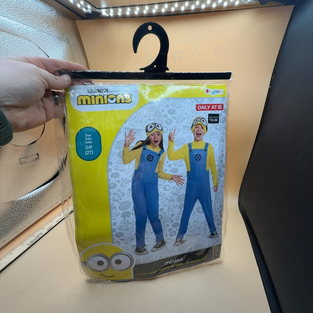 Disguise Minions Toddler Halloween Costume Jumpsuit Beanie Yellow Size 2T